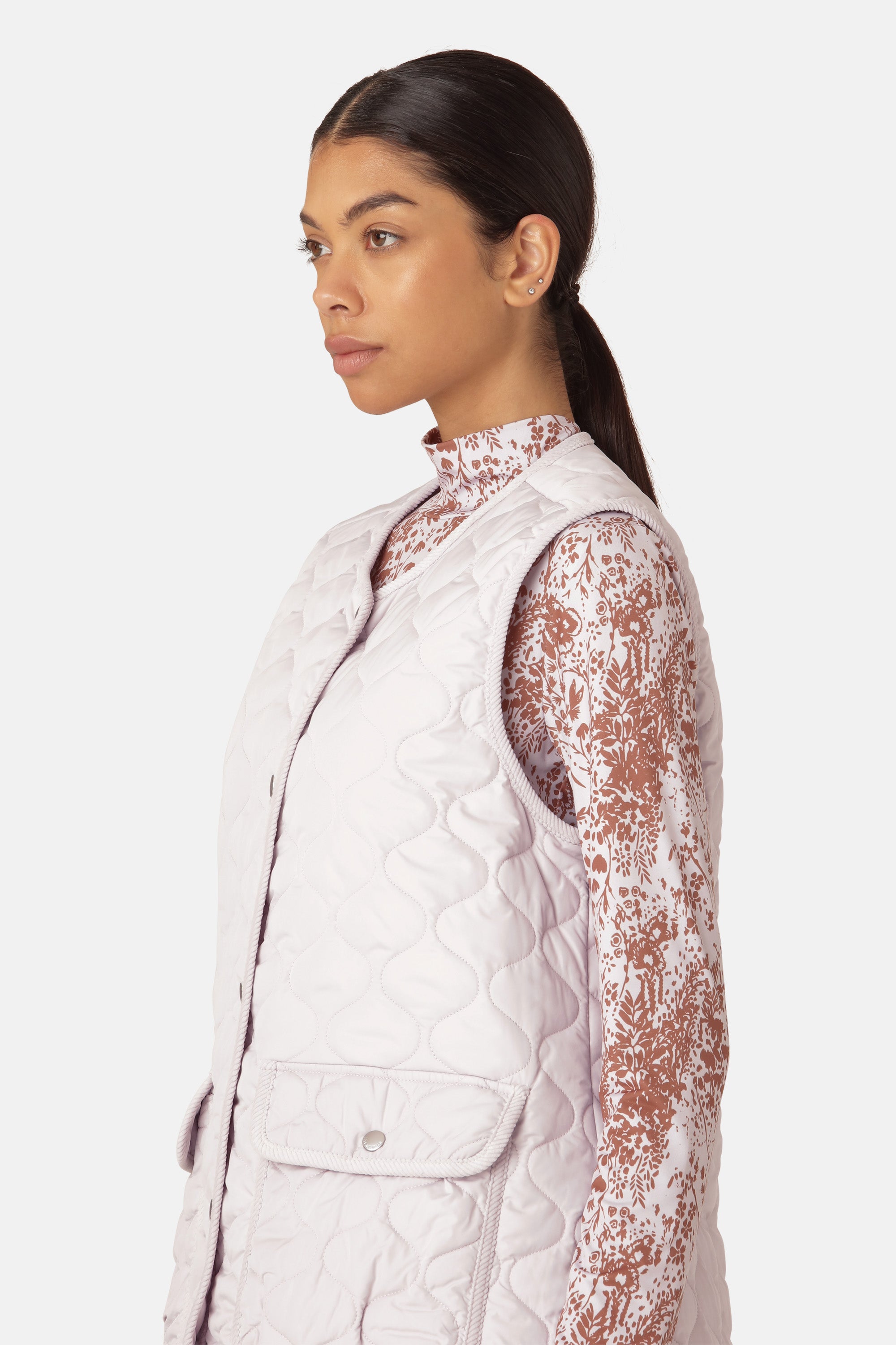 Ilse Jacobsen Hornbæk Outerwear Langer Steppweste Vest 549 Concrete